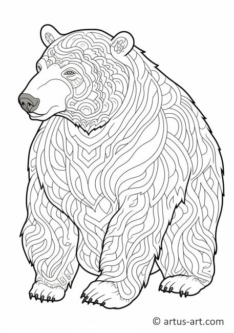 Page de coloriage d'ours polaire